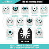 AMZBSAW 110PCS Oscillating Saw Blades Set, Professional Titanium Oscillating Tool Blade for Metal Wood Plastics, Quick Release Multi Tool Blades Kits Fit Bosch Dewalt Milwaukee Ryobi AMZBSAW