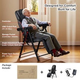 Ezencon Foldable Electric Massage Chair with Heat, Shiatsu, Kneading, Vibration, Full Body Relaxation, Adjustable Backrest & Neck Height,for Dad Mom Women Men Ezencon