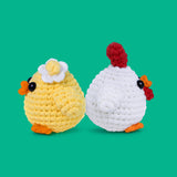 NestledCrafts Beginners Crochet Kit, Amigurumi Crochet Animal Kit, Easy Learn to Crochet with Step-by-Step Video Tutorials, 3PCS The Chick Family for Kids & Adults NestledCrafts