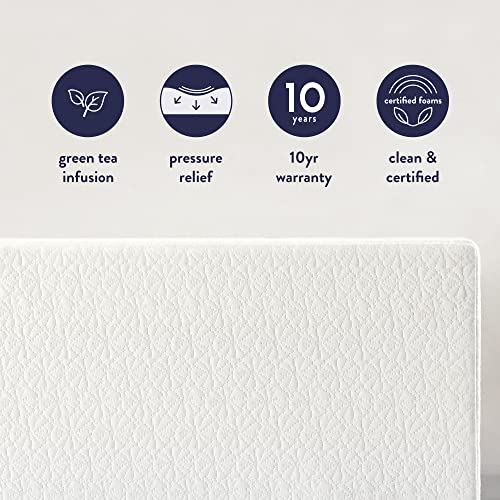 Best Price Mattress 14" Signature Green Tea Memory Foam Mattress, Twin, White Best Price Mattress