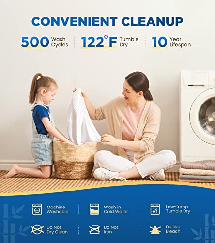100% Waterproof Queen Mattress Protector Breathable Cooling 3D Air Fabric Mattress Cover Smooth Soft Hypoallergenic Noiseless Bed Cover Machine Washable Vinyl Free, 8-21'' Deep Pocket BOSANE