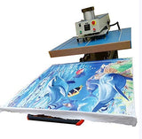 Heat Press Machine 31in x 39in Pneumatic Drawer-Type Large Format Heat Press Machine Sublimation Heat Transfer Machine Blue QOMOLANGMA