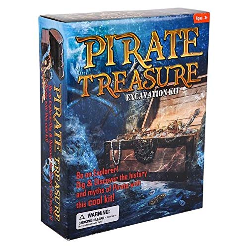 Zugar Land 6" Pirate Treasure Chest Excavation Dig Kit - Be an Explorer! Dig & Discover The History and Myths of Pirate with This Cool kit. Zugar Land