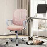 Sweetcrispy Home Office Managerial Executive Chair with Ergonomic Design, Mid-Back Mesh Swivel, Comfortable Lumbar Support, Comfy Arms for Bedroom,Study,Student Sweetcrispy