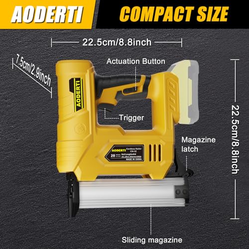 Cordless Nail Gun for DEWALT 20V MAX Battery, 18GA 5/8 to 1-1/4 Inch, 2 in 1 Brad Nailers, Brushless Motor, 2 Mode, Lightweight and Ergonomic for Home Improvement, DIY and Wood Workpieces (To - WoodArtSupply