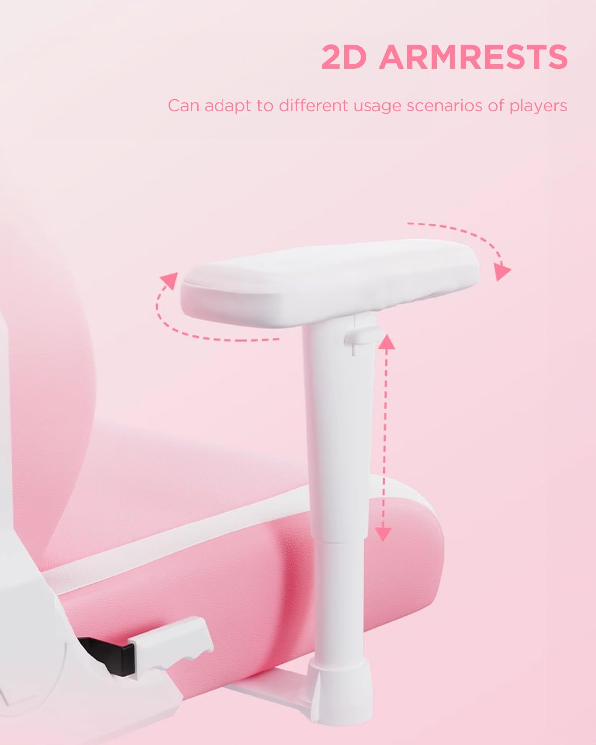 AutoFull C2 Gaming Chair,Ergonomic Wingless Cushion Computer Chair,PU Leather Racing Style Office Chair with Lumbar Support Pillow and Footrest,Pink AutoFull