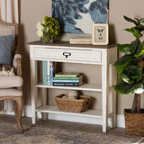 Baxton Studio Dauphine Traditional French 1-Drawer Accent Console Table, White Baxton Studio