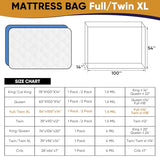 CHUPER Full/Twin XL/Twin Mattress Bags for Moving, Waterproof Plastic Mattress Cover,Mattress Bag for Disposal & Moving Bags for Storage CHUPER
