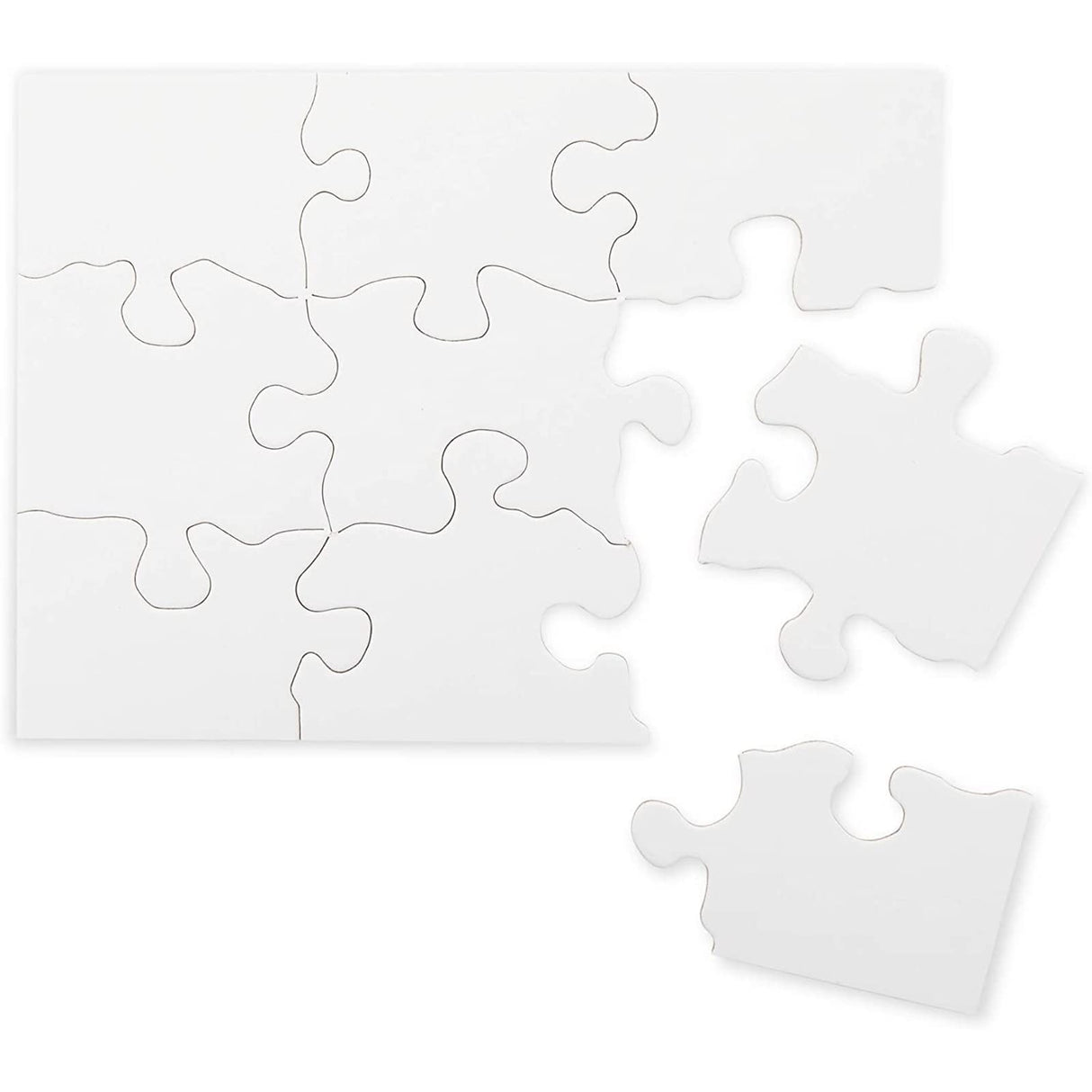 Bright Creations 24 Sheets Blank Puzzles to Draw On Bulk, 5.5 x 4 Inch Jigsaw Puzzle Pieces for DIY, Arts and Crafts Projects Bright Creations