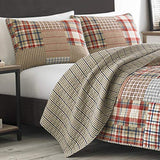 Eddie Bauer - Twin Quilt Set, Reversible Cotton Bedding with Matching Sham, Luxurious Bedding Set (Hawthorne Brown, Twin) Eddie Bauer