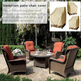 Vanteriam Outdoor High Back Chair Cover, Heavy Duty Waterproof Patio Swivel Chair Covers - Fade Resistant Patio Standard Dining Chair Cover 2 Pack - 26W x 28D x 37.5H inch Beige & Brown Vanteriam