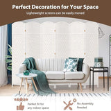 Duraspace 6 Panels Room Divider 6 FT Tall Weave Fiber Privacy Screen Freestanding Double Hinged Folding Screen Extra Wide Room Dividers for Patio Privacy (Off White) DURASPACE
