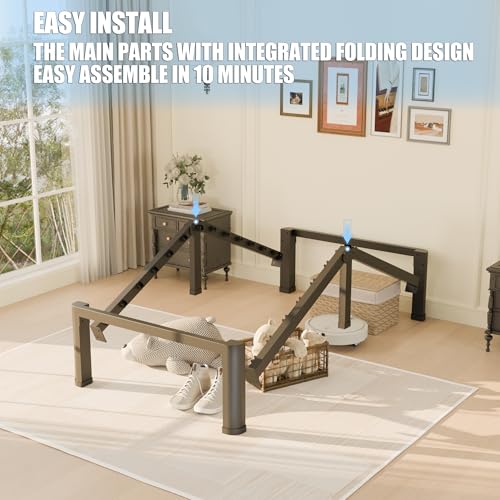 Yitong Angel 14 inch Twin Bed Frame with Round Corner Legs Mattress Slide Stopper,3500 lbs Heavy Duty Metal Platform,No Box Spring Needed,Steel Slat Support,Easy Assembly,Noise Free Yitong Angel