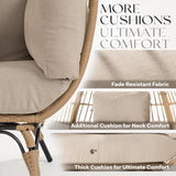 Bme Heavy Duty 500 Lbs Capacity Oversized Wicker Egg Chair for Outside, UV 2000 Hours Material with Non-discolouring Fabric Cushion, Durable Against Water, Weather Bme