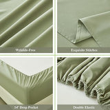 ILAVANDE Queen Sheets Set 6 Piece,Hotel Luxury Super Soft 1800 Series Microfiber Queen Bed Sheets Set-Wrinkle Free & Breathable-14 Deep Pocket Sheets for Queen Size Bed(Queen,Sage Green) ILAVANDE