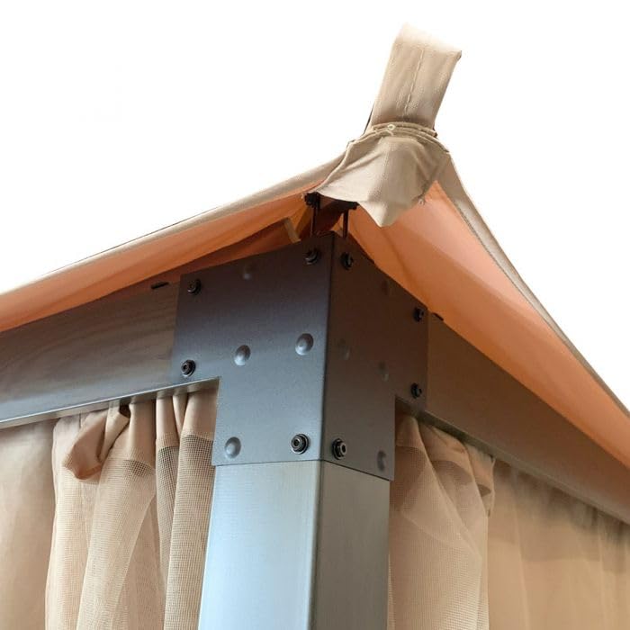 Garden Winds Replacement Canopy Top Cover for Broyhill Sunjoy Eagle Brooke Ashford Asheville Gazebo - 350 - Beige - Will FIT These Models ONLY: A101007600, A101007603, A101007604 Garden Winds