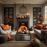 Dreamflame 36 inch Electric Fireplace, Wall Fireplace Electric with Remote Control, Realistic Log and Crackling Sound, Overheating Protection and Timer, 750/1500W Black Dreamflame