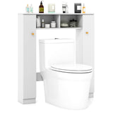 Giantex White Over The Toilet Storage Cabinet with Adjustable Shelves and Double Doors Giantex