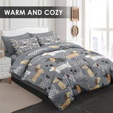 Pamnest Comforter Set King Size, Cute Dog 7 Pcs Bedding for Kids and Adults, Animal Nursery Pet Bed Sheet Sets with Fitted Sheet 2 Pillowcases & 2 Shams for Bedroom Bed Decor Pamnest