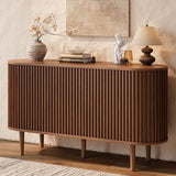 ONBRILL 55" Buffet Sideboard Cabinet with Sliding Doors, Mid-Century Modern Sideboard Buffet Cabinet with Storage & Adjustable Shelves, Accent Coffee Bar Console Table for Kitchen, Entryway, Walnut ONBRILL