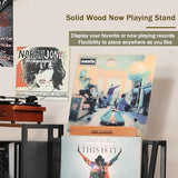 HYCFYJR Record Player Stand, 3-Tier Vinyl Record Storage, Turntable Stand with Now Playing Holder, Vinyl Display for Living Room, Rustic Brown HYCFYJR