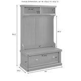 Crosley Furniture Seaside Hall Tree with Shoe Rack Bench and Coat Hooks for Hanging Storage, Distressed White Crosley Furniture
