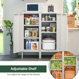 PEROKIER Metal Storage Cabinet with 2 Adjustable Shelves Freestanding White Storage Cabinets with Door for Office Kitchen Bathroom Living Room Pantry Garage PEROKIER