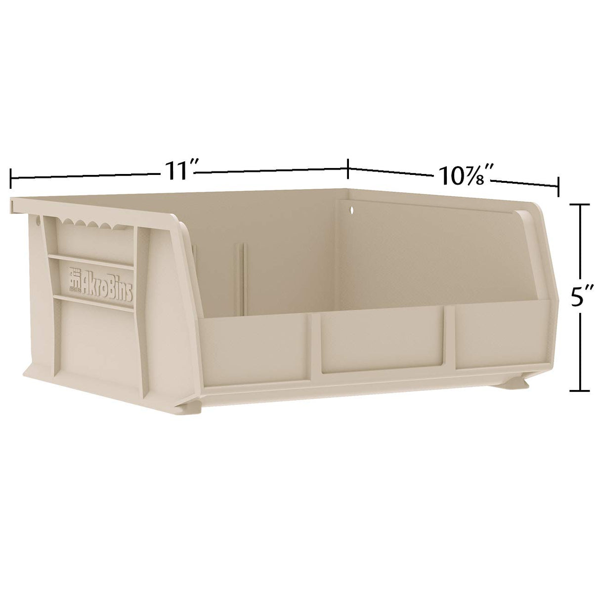 Akro-Mils 30235 AkroBins Plastic Storage Bins, Space-Saving Stackable Bins for Garage, Pantry, Craft Organization, 11" x 11" x 5", Red, 6-Pack Akro-Mils