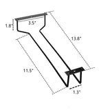 Dicunoy 6 Pack Black Wine Glass Rack, 14 Inch Under Cabinet Stemware Holder, Wall Mounted Iron Wine Glass Hanging Rack for Shelf, Kitchen, Bar, Wine Cellar Storage, Organizer, Display Dicunoy