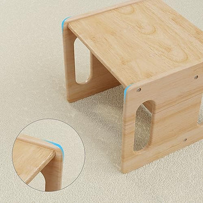 Montessori Weaning Table and Chair Set for Toddler and Baby,Handmade Solid Wood Design for Childrens Age 1-5,Baby Furniture Sets for Nursery/Bedroom/Activity Room,Kids Table and Chair Set for - WoodArtSupply