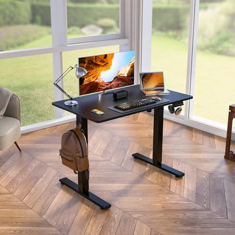 Kingant Standing Desk Height Adjustable Small Electric Stand Up Desks [35 x 20 Inch] - Ergonomic Sit Stand Desk Rising Desks for Home Office Computer Desk Stand Desk Workstation Kingant