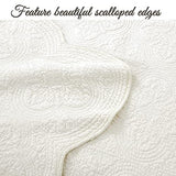 Cozy Line Home Fashions 100% Cotton Medallion Off White Matelasse Embossed Bedding Quilt Set, Reversible Lightweight Bedspread, Coverlet for All Season (Blantyre - Ivory, King - 3 piece) Cozy Line Home Fashions