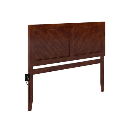 AFI, Canyon Queen Wood Headboard with Attachable Charger, Walnut AFI