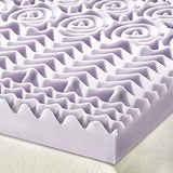 Mellow 3 Inch 5-Zone Memory Foam Mattress Topper, Soothing Lavender Infusion, Dorm Essentials, Twin Mellow