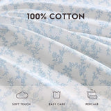 Laura Ashley - King Pillowcase Set, Breathable Percale Cotton Bedding, Floral Home Decor (Victoria Blue, 2 Piece) Laura Ashley