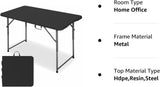 Edtian Folding Table, 4FT Small Portable & Foldable for Indoor & Outdoor Use, Compact Card Table for Camping, Crafting Edtian
