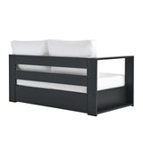 Modway Tahoe Aluminum Modular Left-Facing Outdoor Patio Loveseat in Gray White with Weather-Resistant Cushions, Couch for Garden Backyard, Poolside Modway