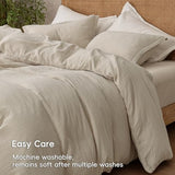 PHF 100% Natural Cotton Muslin Duvet Cover Set King Size, Ultra Soft Breathable Absorbent, Luxurious Minimalist Gauze Bedding for All Season, Duvet Set with 2 Pillow Shams, 104" x 90", Linen PHF