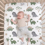 The Peanutshell 3 Piece Baby Crib Bedding Set for Boys - Newborn, Infant & Toddler Nursery Bed Set Decor with Fitted Crib Sheet, Dust Ruffle Comforter - Dinosaur Dreams The Peanutshell