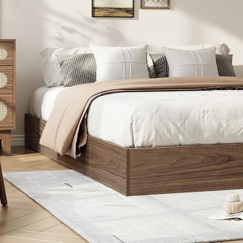 GarveeHome Full Size Wood Platform Bed Frame, Wooden Bed Frame Without Headboard, Wood Slat Support, No Box Spring Needed, Easy Assembly GarveeHome