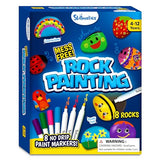 Skillmatics Rock Painting Kit - Mess-Free Art & Craft Activity for Girls & Boys, Craft Kits & Supplies, DIY Creative Activity, Christmas Gifts for Kids Ages 4, 5, 6, 7, 8, 9, 10, 11,12 Skillmatics