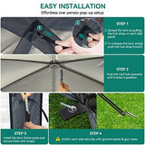 YITAHOME 12x12ft Camping Gazebo, Portable Pop Up Canopy Outdoor Screen Tent 6 Sided with Mesh Windows and Carry Bag for Camping, Picnic, Backyard Party Outside Activities, Gray YITAHOME