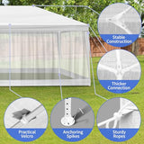 Outvita Outdoor Party Tent with Screen, 10x30ft Canopy Shelter with Netting Side Walls and 2pcs Doors for Event Yard Patio BBQ Picnic Parties White Outvita