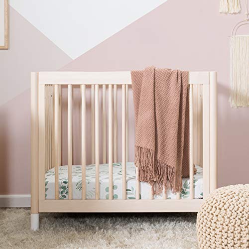 Babyletto Gelato 4-in-1 Convertible Mini Crib in Washed Natural and White, Greenguard Gold Certified