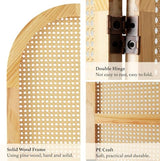 Svimi Room Dividers and Folding Privacy Screens, Pine Wood 5.6 Ft Double Hinged Rattan Partition Freestanding Wall Room Divider for Home - 3 Panels (Natural) Svimi