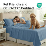 Southshore Fine Living, Inc. 6 Piece, 21 Inch Extra Deep Pocket King Sheet Set, Pet Hair Resistant Bedding w/ 4 Pillow Cases, Blue King Sheets Deep Pocket Set, Easy Care, Coronet Blue Sheets Southshore Fine Living, Inc.