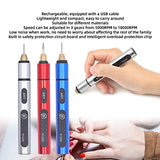 Electric Engraving Pen with 4 Bits,3 Gear 5V 10W Cordless Etching Engraving Machine, USB Rechargeable Mini Micro Professional Rotary Tool for Jewelry Wood Metal Glass Stone Grinding Carving(Red) PerGar