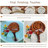 ARTopet Embroidery Kit for Beginners Cross Stitch Kits Needlepoint Set Colorful Flowers Patterns Embroidery Thread Kit for Craft Lover Hand Stitch with Hoop Threads Fabric-Flowers02