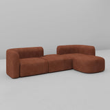 Acanva Luxury Modern Tight Curved Back Velvet Sofa, Minimalist Style Comfy Couch for Living Room Apartment, 4 Seater Modular Sectional, Tangerine Acanva