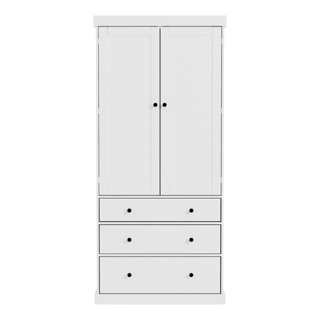 77inch Farmhouse Kitchen Pantry, Wood Storage Cabinet With 3 Adjustable Shelves, Freestanding Tall Cupboard Storage Cabinet With 8 Door Shelves And 3 Drawers For Kitchen, Dining Room (White-CR) Tdewlye